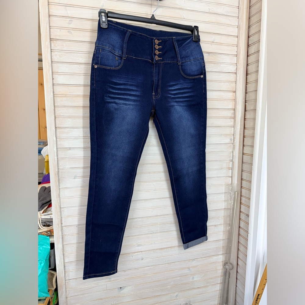 Always Friday Juniors 17 High-Rise Skinny Jeans in Deep Indigo